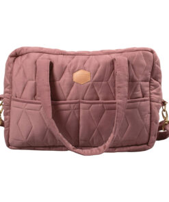 Filibabba Luiertas - Mom Bag - In Zachte Quiltstof - 30x45x15 cm - Dark Rose