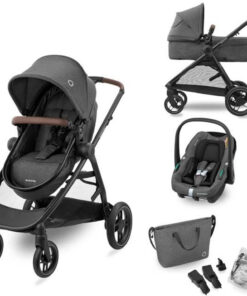 Maxi-Cosi 3-in-1 combi-kinderwagen Zelia S iSize 4 wielen met Cosi Cabriofix iSize en accessoires Donkergrijs