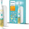 Philips Sonicare for Kids Elektrische Tandenborstel - ontwerp je eigen dieren-tandenborstel met stickers in dierenthema voor kinderen, slanke reistas en USB-oplader (model HX3603/01)