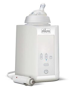 Chicco 00007389100000 - draagbare reisflessenwarmer en flessenwarmer met drie programma's en automatische uitschakeling, wit, 14 x 14 x 17,5 cm