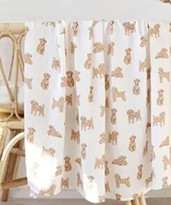 Hydrofiele Doek - Hydrofiele Doek XL - Puppies - 120x120cm - Hydrofiel Hondjes - Swaddle - Hydrofiele Luier -XL - Bamboe - Hydrofieldoek Puppies - Hydrofieldoek - Emmailloter - Kraamcadeau