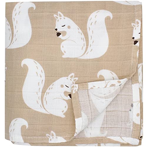Hydrofiele Doeken, Hydrofiele Doek XL, 120x120cm, Hydrofiel, Eekhoorn, Swaddle