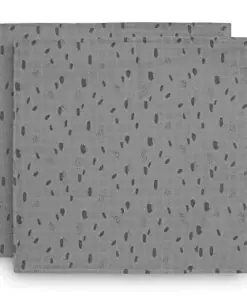 Jollein - Hydrofiele Multidoeken (115x115cm) 2 pack - Hydrofiele doeken - Spot Storm Grey