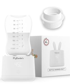 MyBambini's Draagbare babyfleswarmer - reisfleswarmer voor babymelk - draagbare kachel met USB - cadeau voor babydouche - compatibel met flessen met smalle hals, Dr. Brown's, Nanobebe, Nuby (wit)