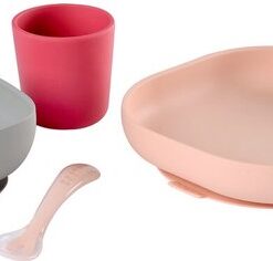 Béaba - Silicone maaltijdset - Kinderservies - 4-delig - Roze