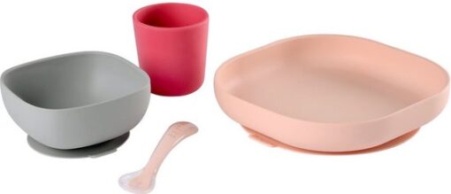 Béaba - Silicone maaltijdset - Kinderservies - 4-delig - Roze