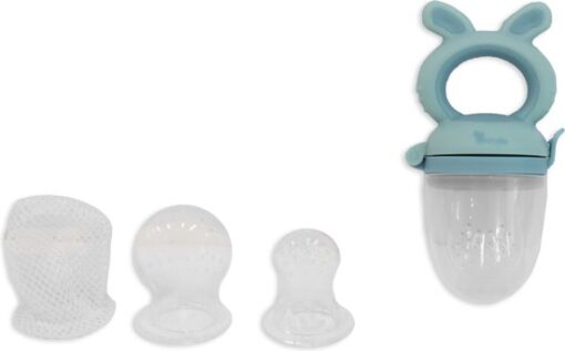 Bo Jungle - Fruit speen baby - Sabbelspeen bunny - 3 silicone spenen en 1 fruitnetje - Bunny Fruit Feeder 4-in-1