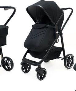 Bolente Gaya 3-in-1 Multi-functionele Kinderwagen | Inclusief autostoel en reiswieg | Wandelwagen voor onderweg | Makkelijk opvouwbaar | Waterdichte regenhoes | Zwart