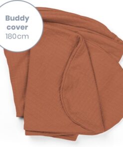 Doomoo Buddy Cover - Hoes voor Voedingskussen Buddy - Biologisch Katoen - 180 cm - Tetra jersey Terracotta