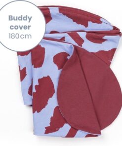 Doomoo Buddy Cover - Hoes voor Voedingskussen Buddy - Biologisch Katoen - 180 cm - Brushes Ruby