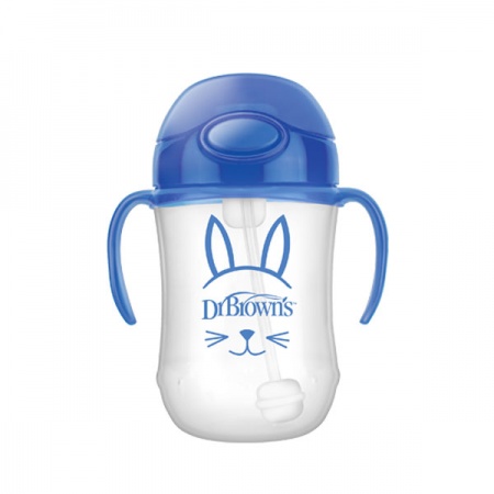 Dr. Brown's Eerste Rietjesbeker Blauw 270 ml