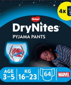 DryNites luierbroekjes - jongens - 3 tot 5 jaar (16 - 23 kg) - 64 stuks - extra voordeel
