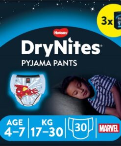 DryNites luierbroekjes - jongens - 4 tot 7 jaar (17 - 30 kg) - 30 stuks - voordeelverpakking