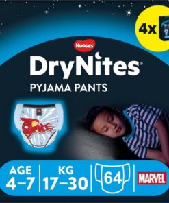 DryNites luierbroekjes - jongens - 4 tot 7 jaar (17 - 30 kg) - 64 stuks - extra voordeel