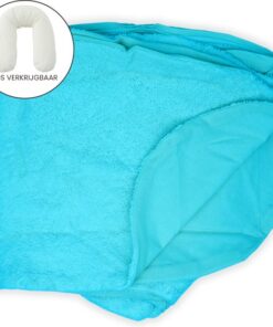 Form Fix XL Voedingskussenhoes - Body Pillow Kussensloop - Zwangerschapskussen hoes - Zijslaapkussen hoes - Badstof/Katoen Hoes - Turquoise