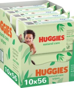 Huggies billendoekjes - Natural Care - 10 x 56 stuks - 560 doekjes - voordeelverpakking
