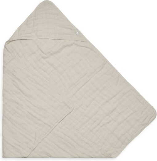 Jollein - Badcape Wrinkled - Beige - 100% Badstof Katoen - Baby Handdoek met Badcape, Omslagdoek, Badponcho - 75x75 cm