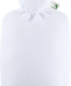 Kruik fleece wit met inhoud van 1,8 liter - Warmwaterkruiken met fleece hoes/kruikenzak