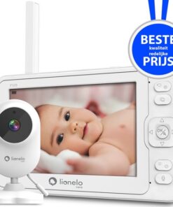 Lionelo Premium Babyphone 6.2 - Full HD Camera 5’’ - Bereik tot 200m - Slaapliedjes - Grote batterij - Nachtmodus - Baby Monitor