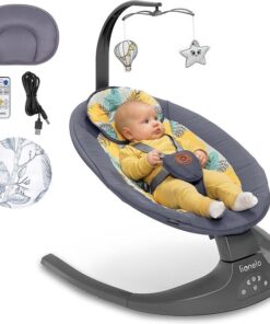 Lionelo Ralf - Babyschommel Premium - 2in1 - 5 automatische schommelsnelheden - 0 tot 9kg