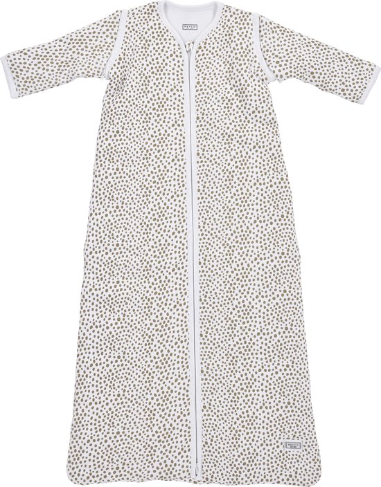 Meyco Baby Cheetah baby slaapzak met afritsbare mouwen - taupe - 70cm