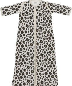 Meyco Baby Leopard baby slaapzak met afritsbare mouwen - sand melange - 60cm