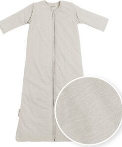 Meyco Baby Slaapzak Winter Slub - afritsbare mouwen - greige - 90cm - winterslaapzak