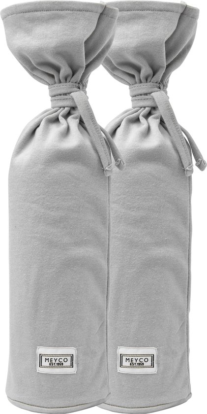 Meyco Baby Uni kruikenzak - 2-pack - light grey