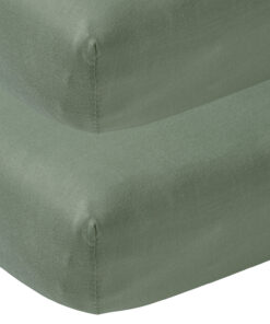 Meyco Jersey Hoeslaken Forest Green 50 x 90 cm 2 Stuks