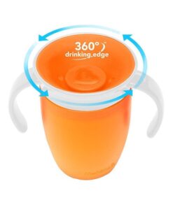 Munchkin Miracle® 360° de Originele Trainer Cup - Oefenbeker voor Baby’s - Anti-Lek Drinkbeker - 207ml - Oranje