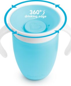 Munchkin Miracle® 360° de Originele Trainer Cup - Oefenbeker voor Baby’s - Anti-Lek Drinkbeker - 207ml - Blauw