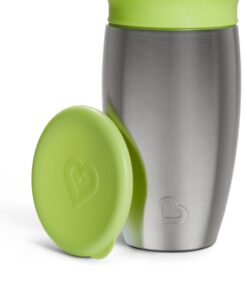 Munchkin Miracle® 360° Roestvrijstalen Sippy Cup - Koelt tot 10 uur - Anti-Lek Drinkbeker - 266ml - Groen