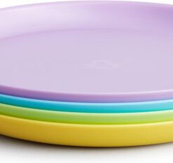 Munchkin Multi Gekleurde Bordjes voor Kinderen - Vrolijke Kleurtjes - Magnetron- en Vaatwasserbestendig - Per 4 Stuks
