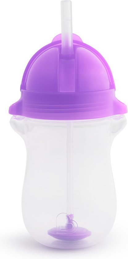 Munchkin Tip & Sip Antilek Rietjesbeker - Vaatwasserbestendig - Vanaf 12 maanden - 296ml – Paars