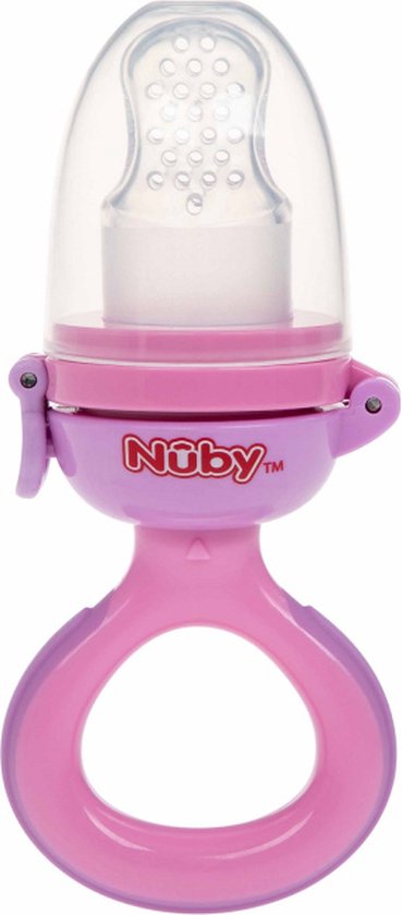 Nûby Sabbelzakje Nibbler Siliconen Roze 6mnd+