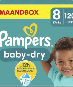 Pampers Baby-Dry - Maat 8 (17kg+) - 120 Luiers - Maandbox