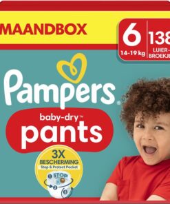 Pampers Baby-Dry Pants - Maat 6 (14kg-19kg) - 138 Luierbroekjes - Maandbox