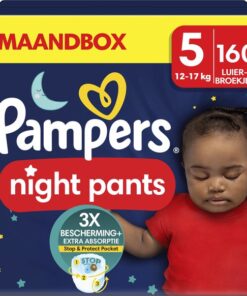 Pampers Night Pants - Maat 5 (12kg-17kg) - 160 luierbroekjes - Maandbox