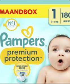 Pampers Premium Protection - Maat 1 (2kg-5kg) - 180 Luiers - Maandbox