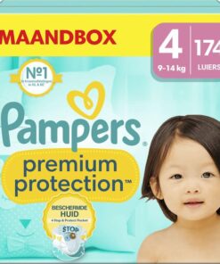 Pampers Premium Protection - Maat 4 (9kg-14kg) - 174 Luiers - Maandbox