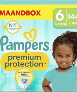 Pampers Premium Protection - Maat 6 (13kg-18kg) - 144 Luiers - Maandbox