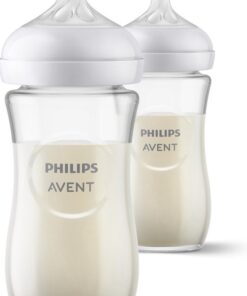 Philips Avent Natural Response Fles - 2 Flessen - 240 ml - 1+ maanden - Snelheid 3-speen - Glas - SCY933/02