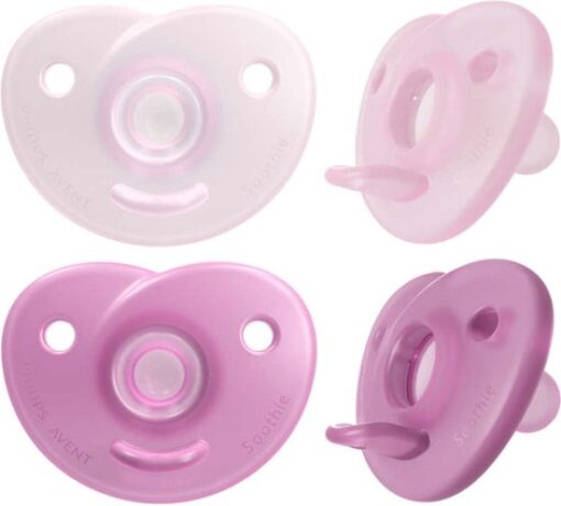 Philips Avent Soothie Fopspeen - 0 tot 6 Maanden - 2 Speentjes - Roze/Donkerroze - SCF099/20
