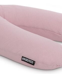 Snoozzz Voedingskussenhoes - Hoes voor voedingskussen zwangerschapskussen - zachte hydrofiel katoen - 185 cm - Oud roze