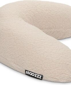 Snoozzz Voedingskussen Small met afneembare hoes Teddy Naturel - Fiber vulling - 120 cm