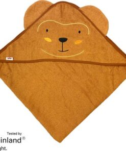 Steff - Badcape - baby handdoek - Aapje - 75x75 cm - Katoen - Bruin