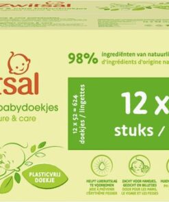 Zwitsal Billendoekjes Nature & Care Alcoholvrij - Plasticvrij - 624 doekjes - Voordeelverpakking