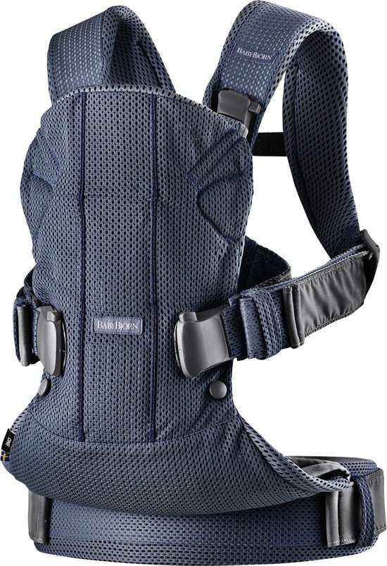 BabyBjörn Draagzak One Air - 3D Mesh - Marineblauw - Buikdrager - Rugdrager – Ergonomisch – Ademend