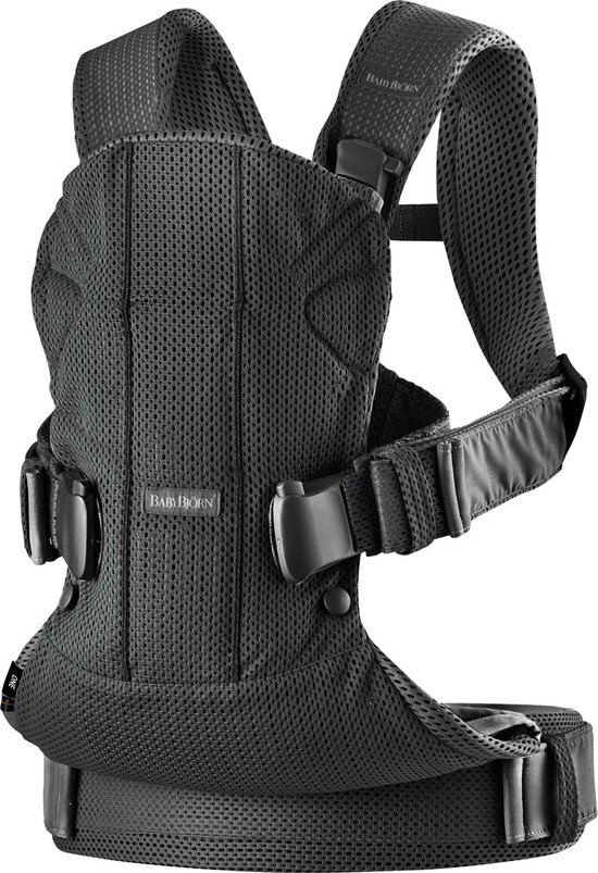 BabyBjörn Draagzak One Air - 3D Mesh - Zwart - Buikdrager - Rugdrager – Ergonomisch – Ademend