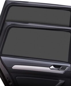 Zonwering auto kinderen met UV-bescherming - maat M voor kleine tot middelgrote ruiten - 2 stuks, kleur: zwart, compatibel met personenauto's